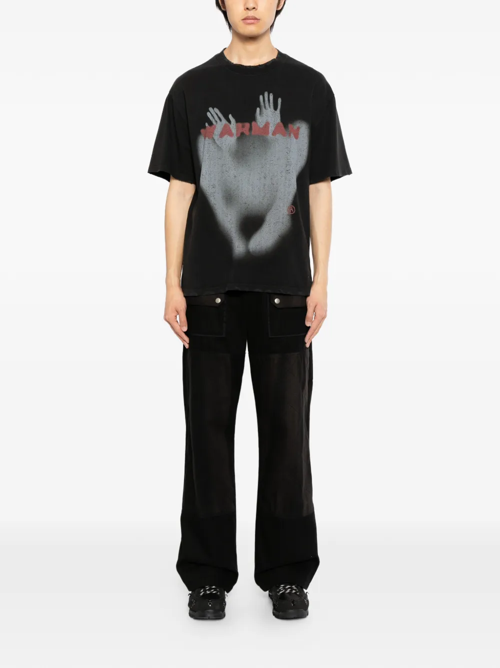 WARMAN graphic-print T-shirt - Zwart