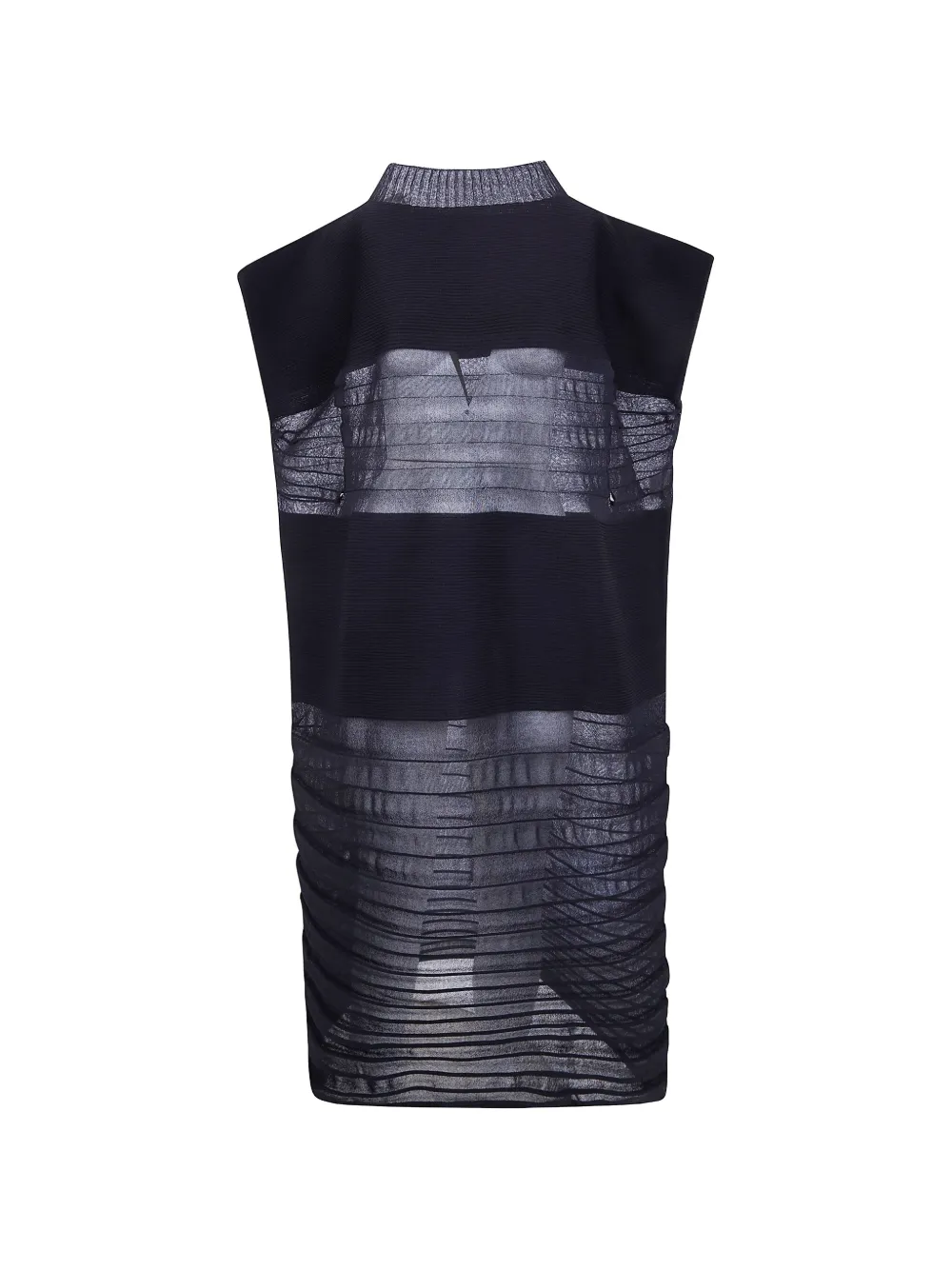 Issey Miyake pleated high-neck dress - Zwart