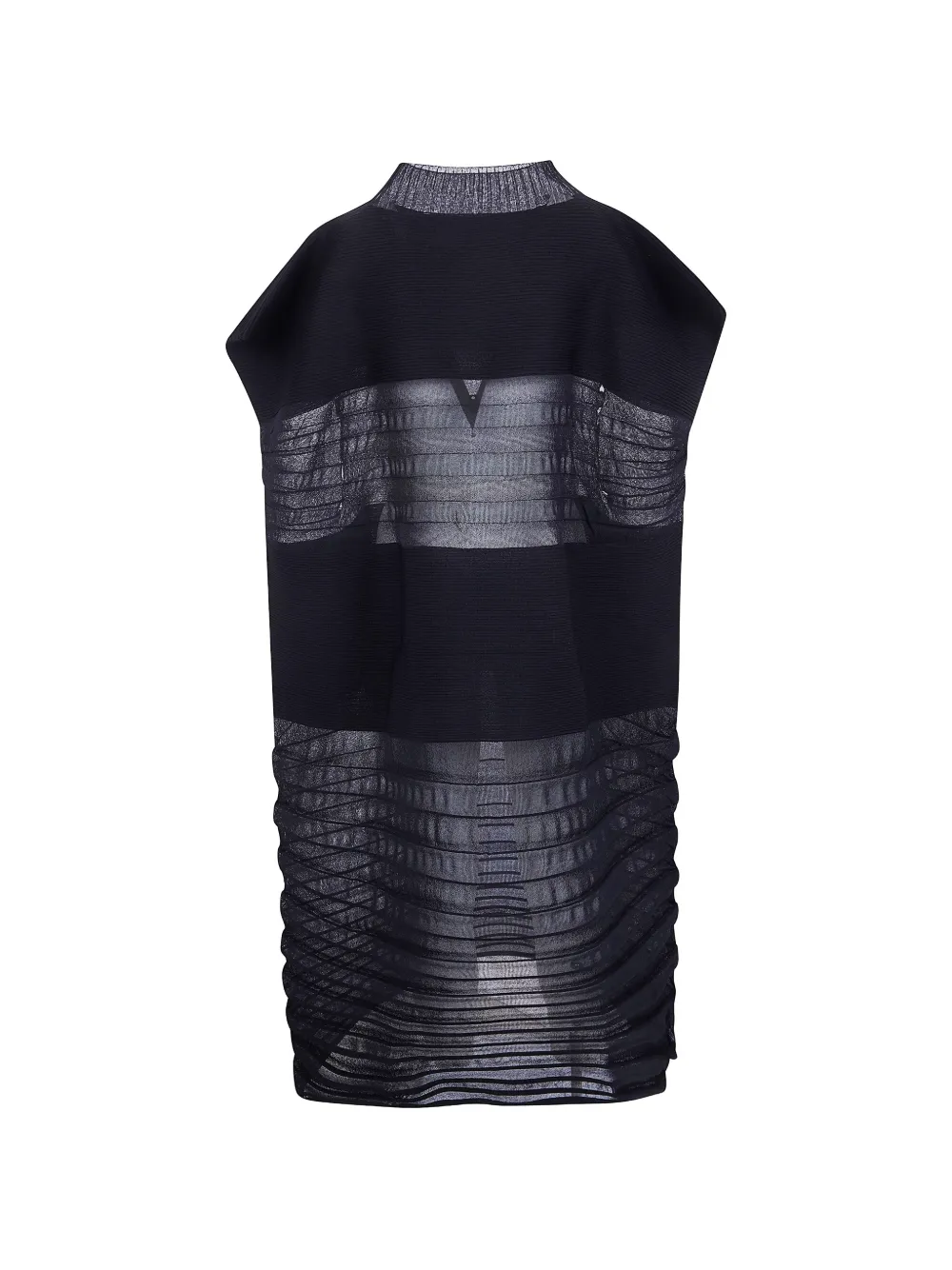 Issey Miyake pleated high-neck dress - Nero
