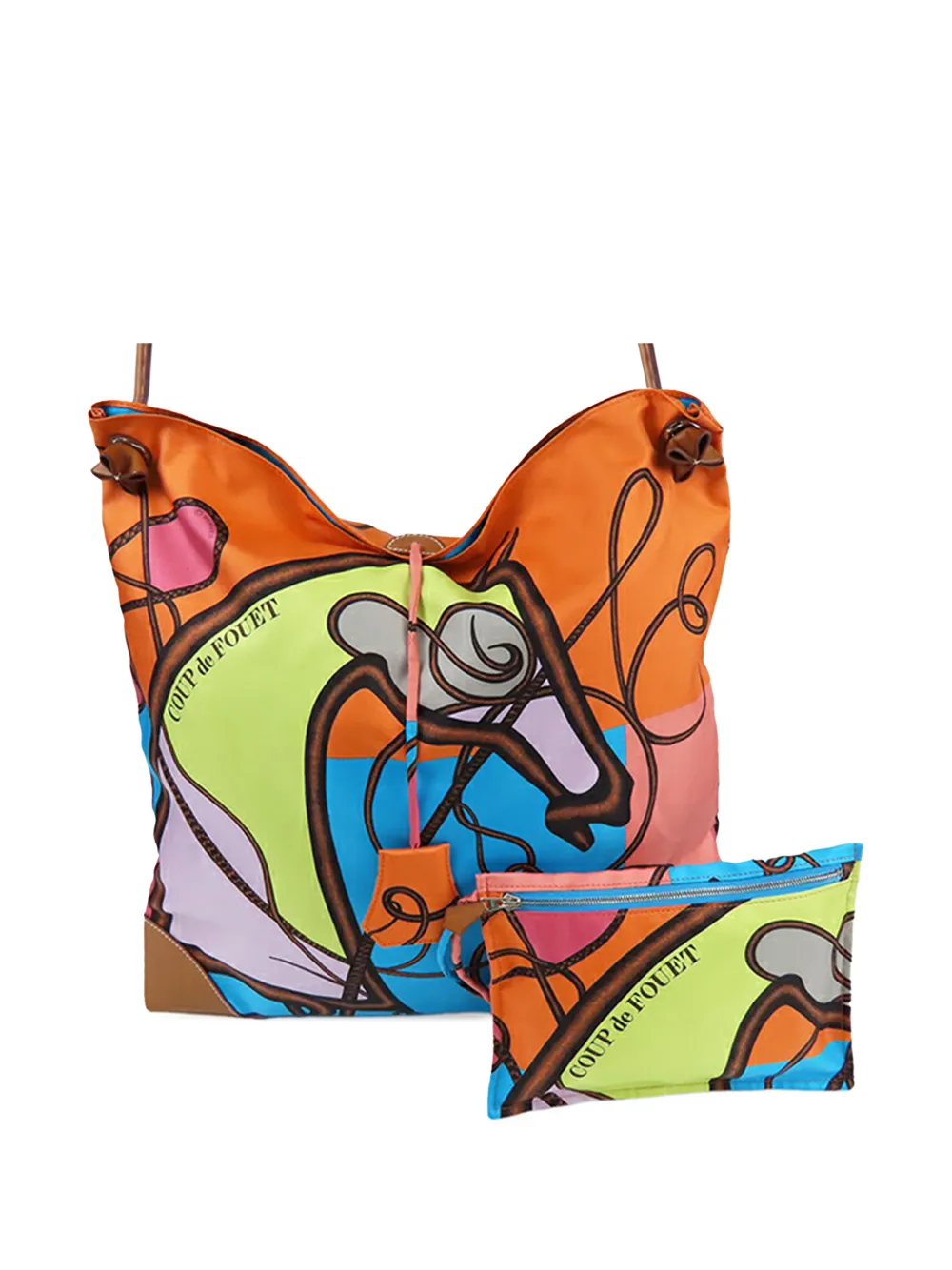 Hermès Pre-Owned 2013 Silk and Barenia Coup de Fouet Silky City 38 crossbody bag - Marrone