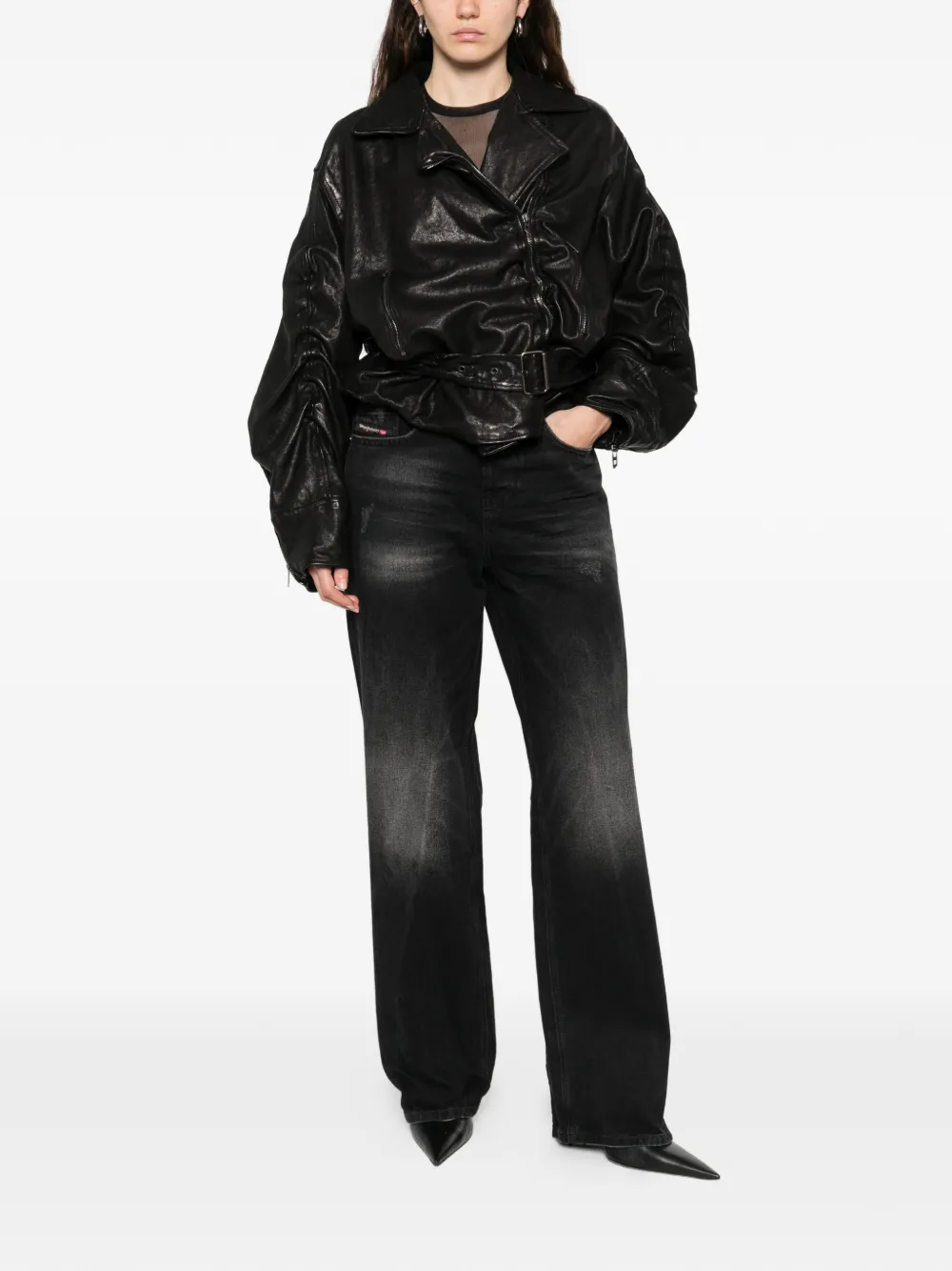 Diesel 2001 D-Macro ruimvallende jeans Zwart