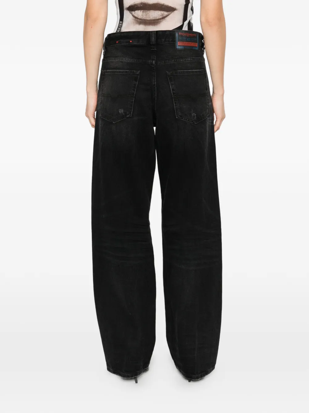 Diesel 2001 D-Macro ruimvallende jeans Zwart