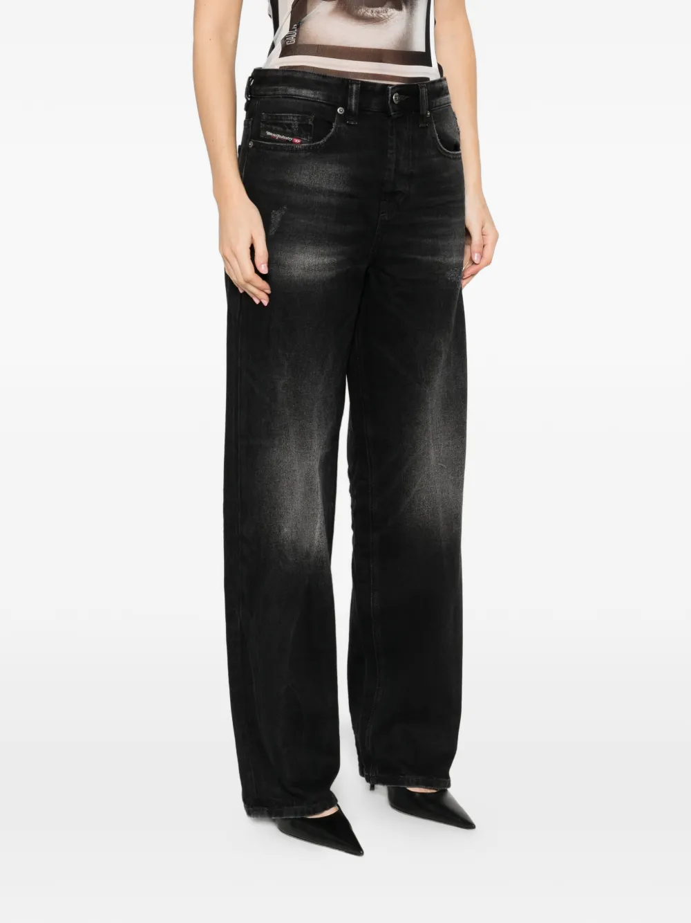 Diesel 2001 D-Macro ruimvallende jeans Zwart
