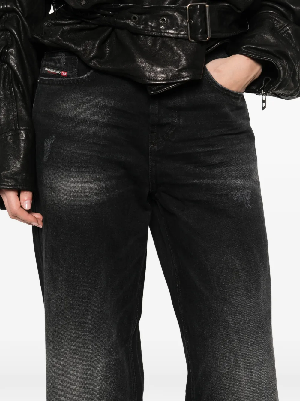 Diesel 2001 D-Macro ruimvallende jeans Zwart