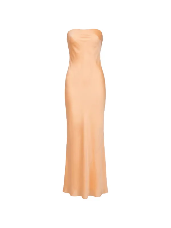 silk open back dress V-Neck Backless Satin Long Dress