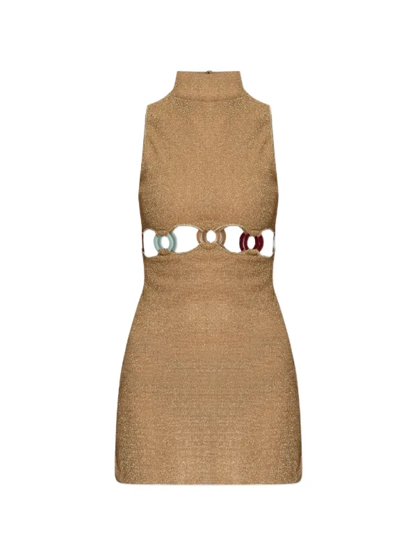 Oseree Cutout Ring Minidress - Gold Oseree Cutout Ring Minidress - Gold