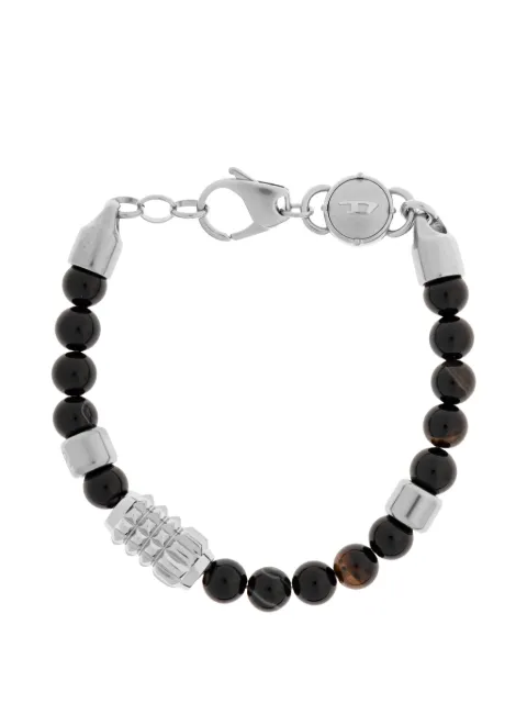 Diesel beaded logo-charm bracelet