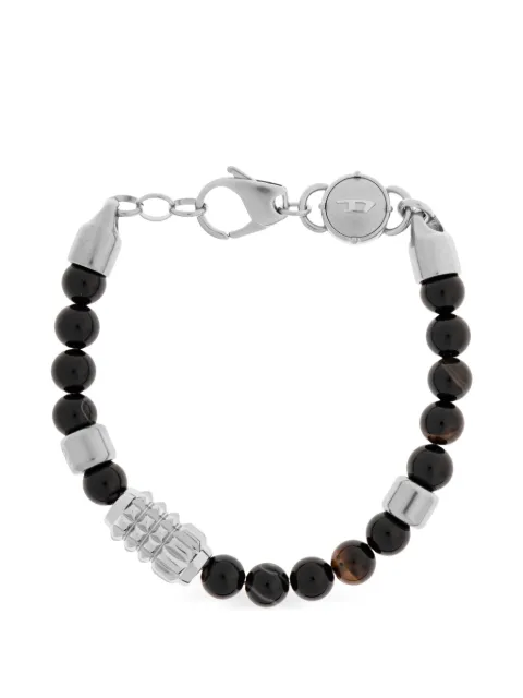 Diesel beaded logo-charm bracelet