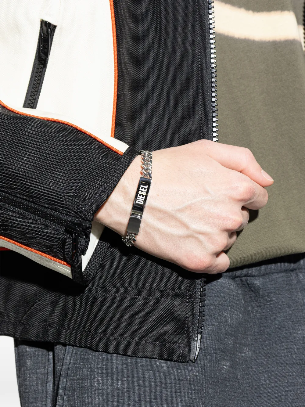  Diesel Logo-plaque Chain Bracelet - Silver 