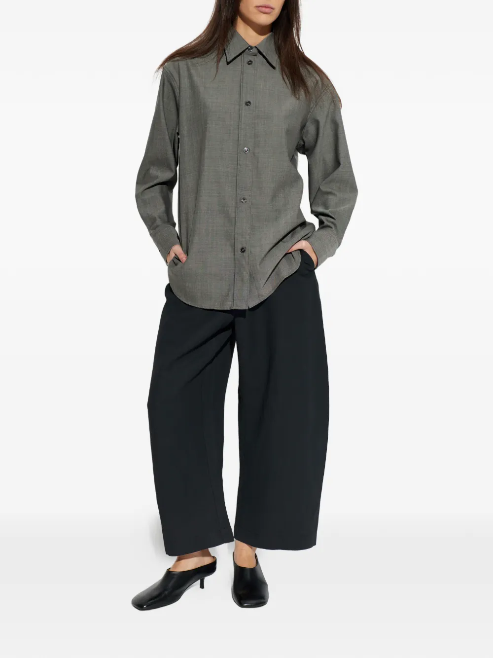 Studio Nicholson button rouen shirt - Grijs