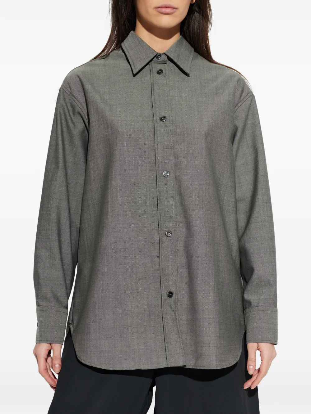  Studio Nicholson Button Rouen Shirt - Grey 
