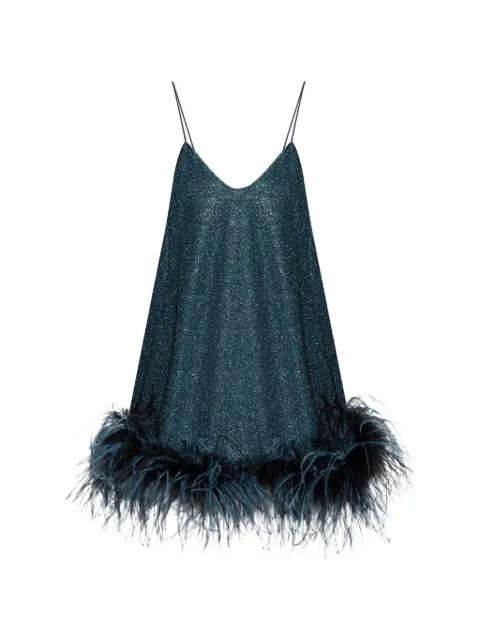 Oséree feather V-neck dress