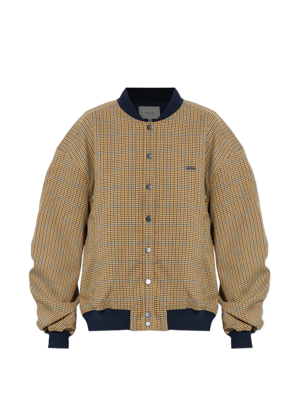 Gestuz check-pattern bomber jacket - Braun
