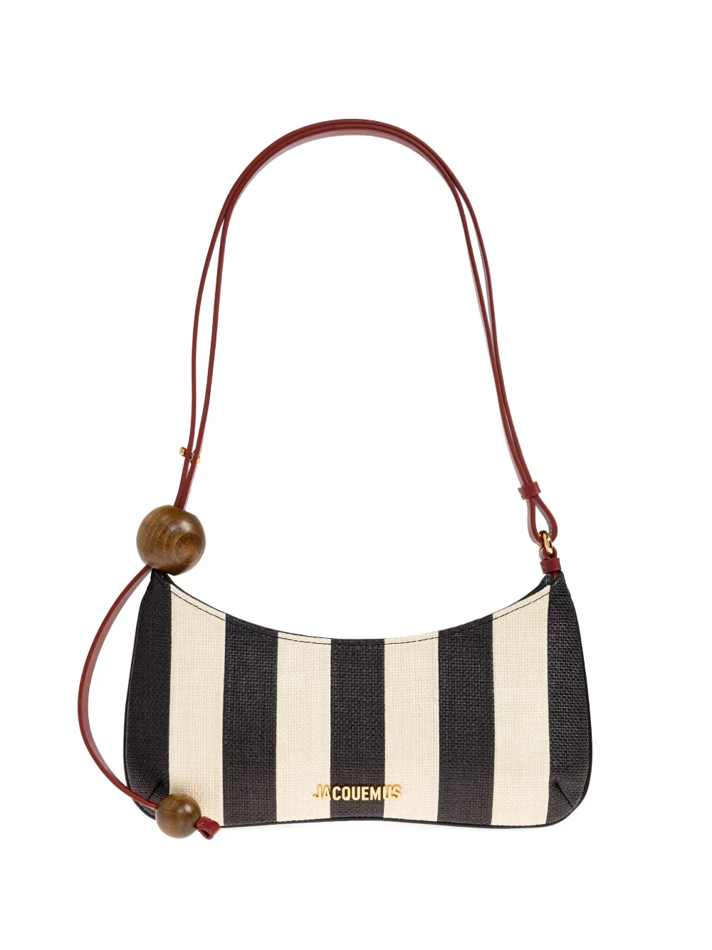 Jacquemus The Bisou Perle striped shoulder bag - Nero