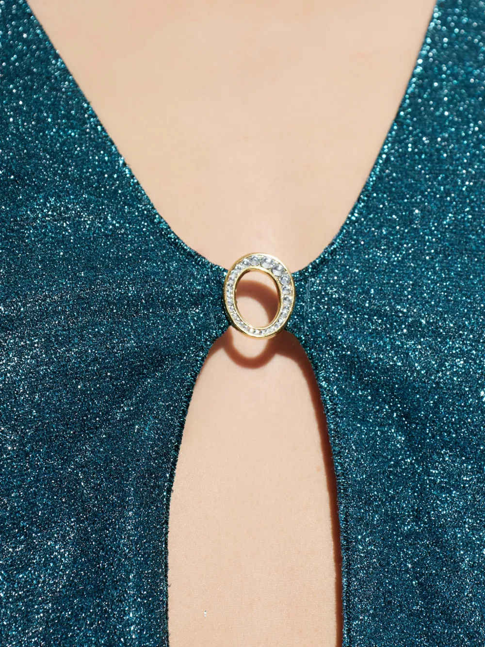 Oséree Top met halternek en ringdetail Blauw