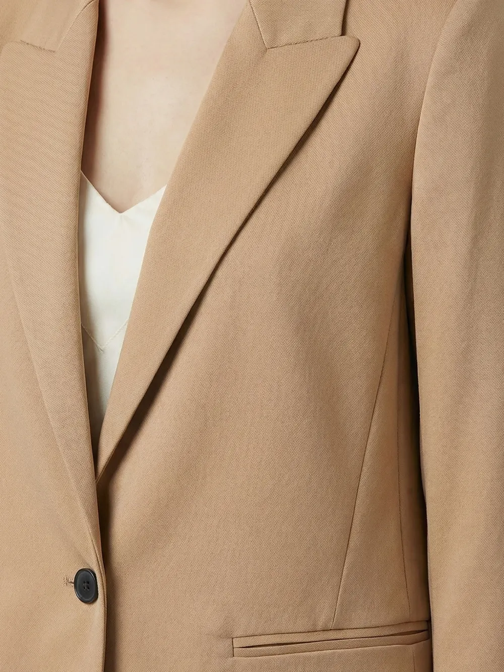Forte Jack met enkele knoop en gekerfde afwerking Beige