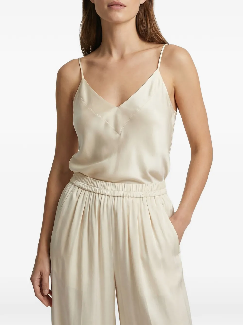  Forte Forte V-neck Silk Top - Neutrals 
