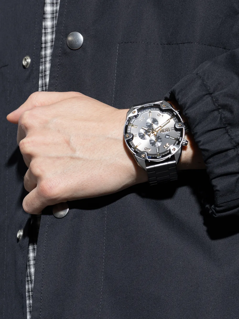  Diesel Spiked 48mm Watch - Grey 