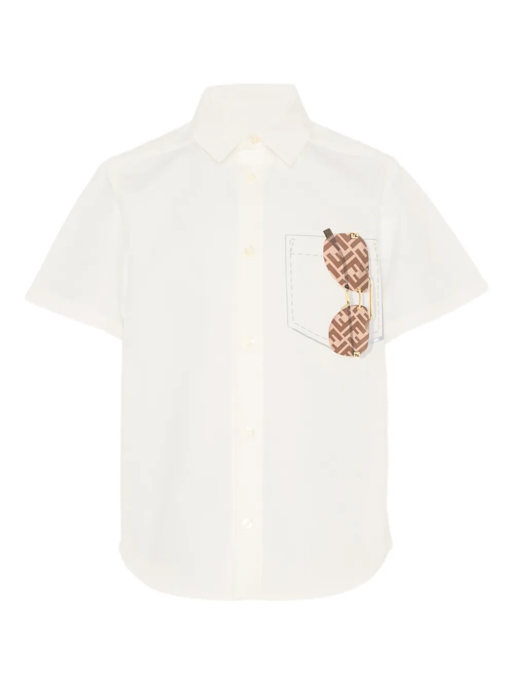Fendi Kids short-sleeves shirt - Toni neutri