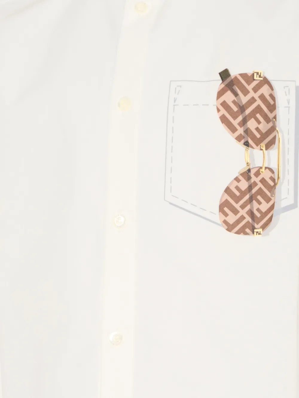 Fendi Kids Shirt met korte mouwen Beige