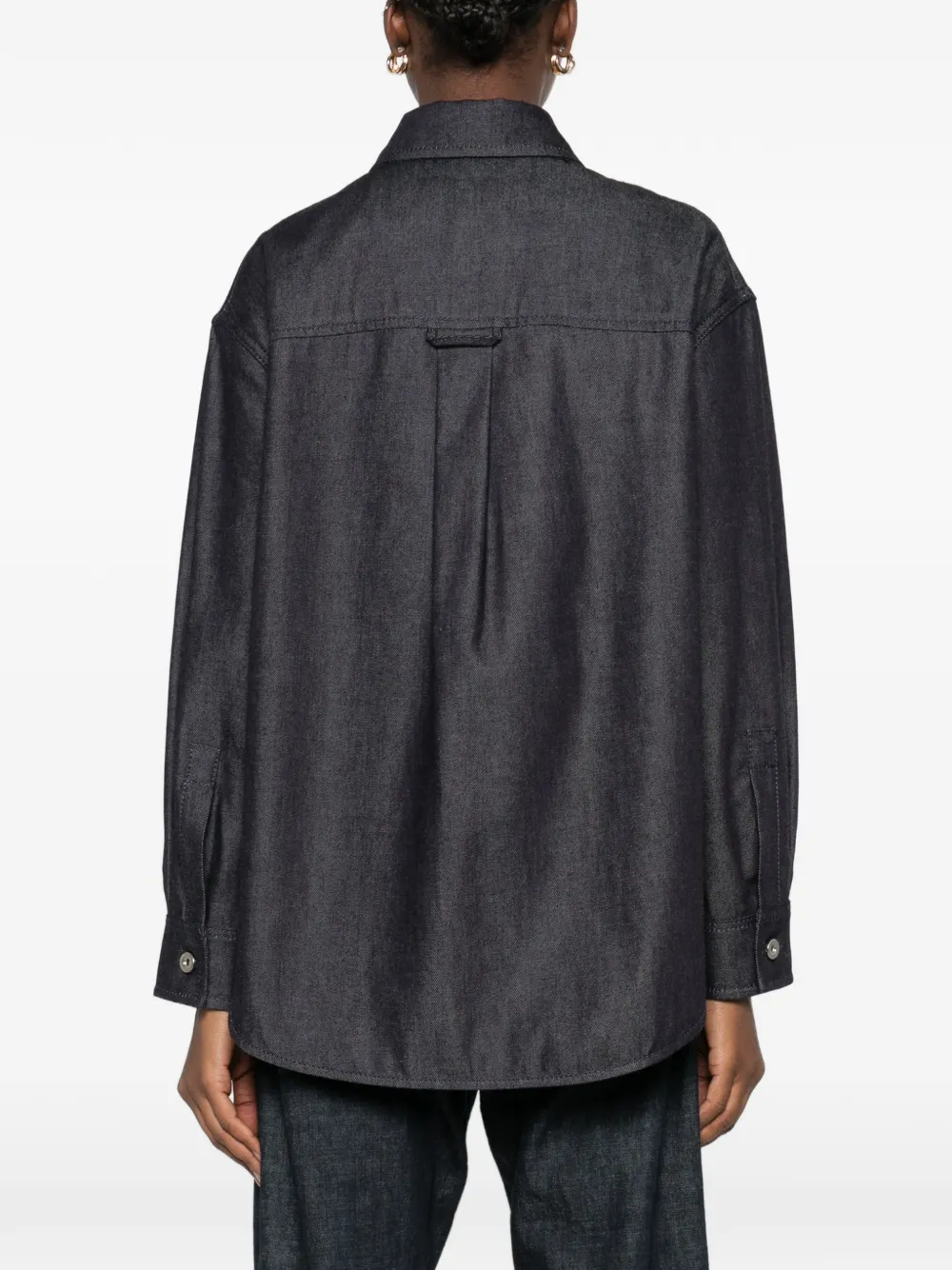 Jil Sander Blouse met klepzak en knopen Blauw