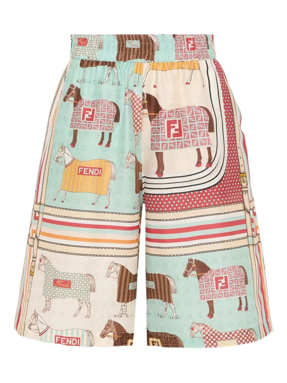 Fendi Kids printed shorts - Toni neutri