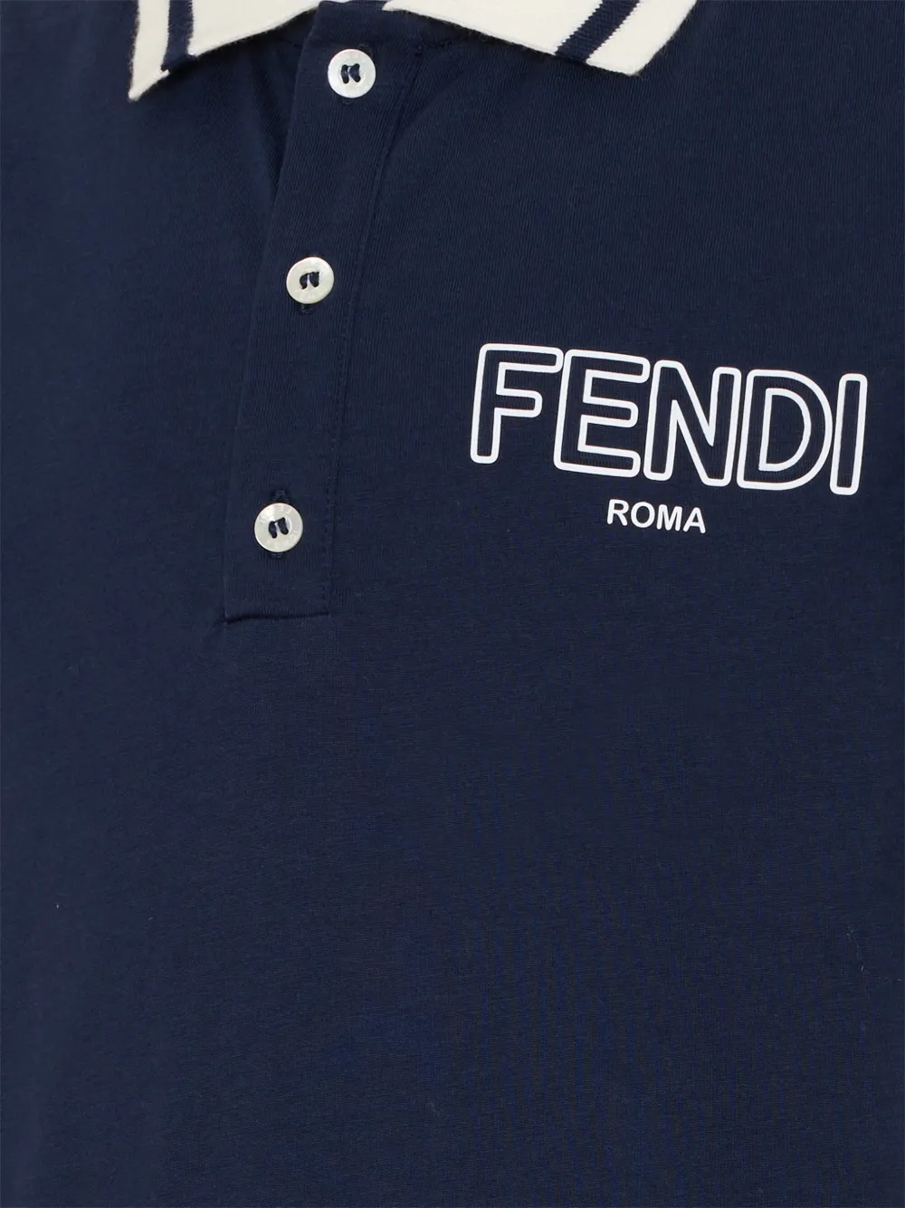 Fendi Kids Poloshirt met logodetail Blauw