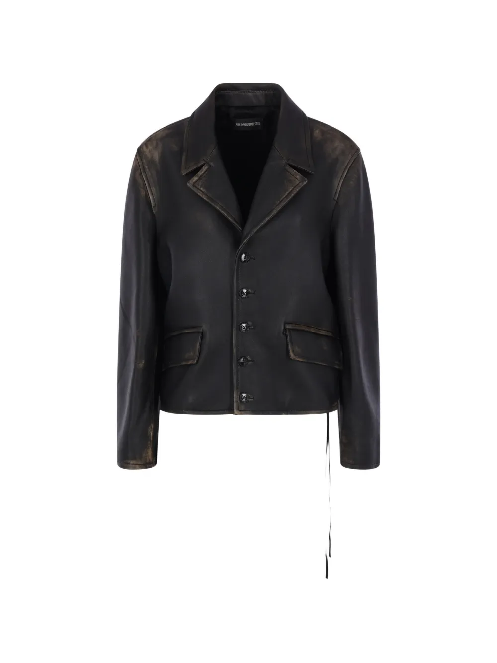 Ann Demeulemeester Malik distressed-effect leather jacket - Nero