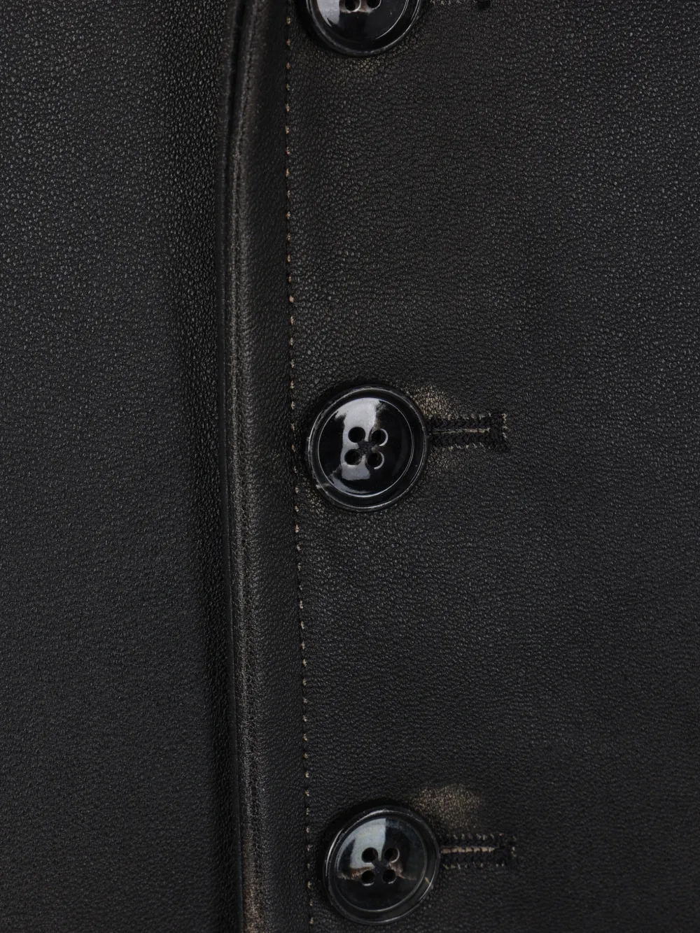 Ann Demeulemeester Malik gerafeld leren jack Zwart