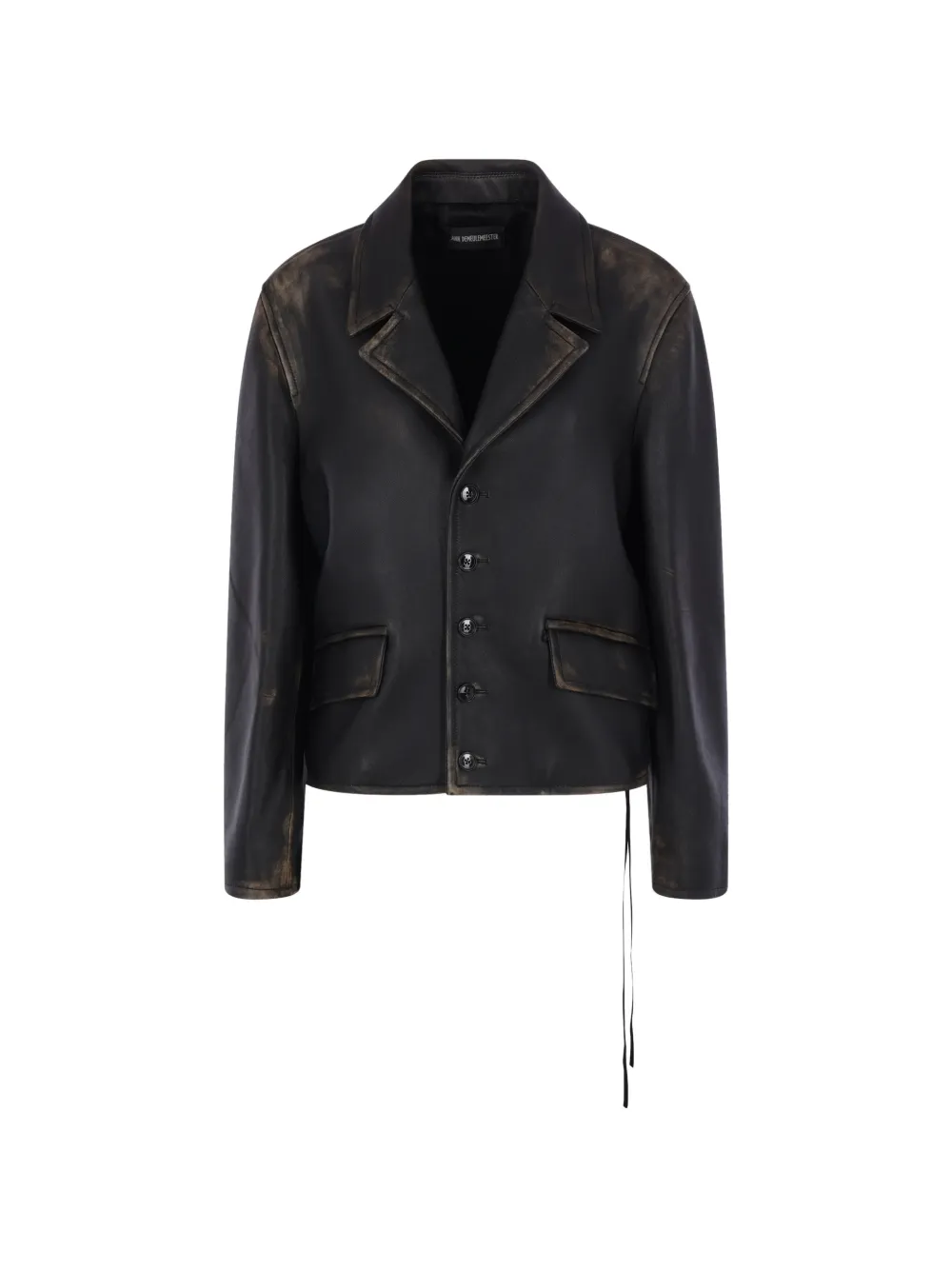 Ann Demeulemeester Malik distressed-effect leather jacket - Nero