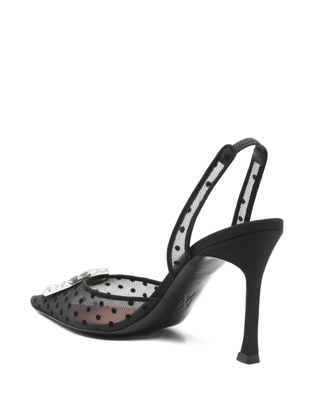 Amina Muaddi polka-dot heeled pumps Wit