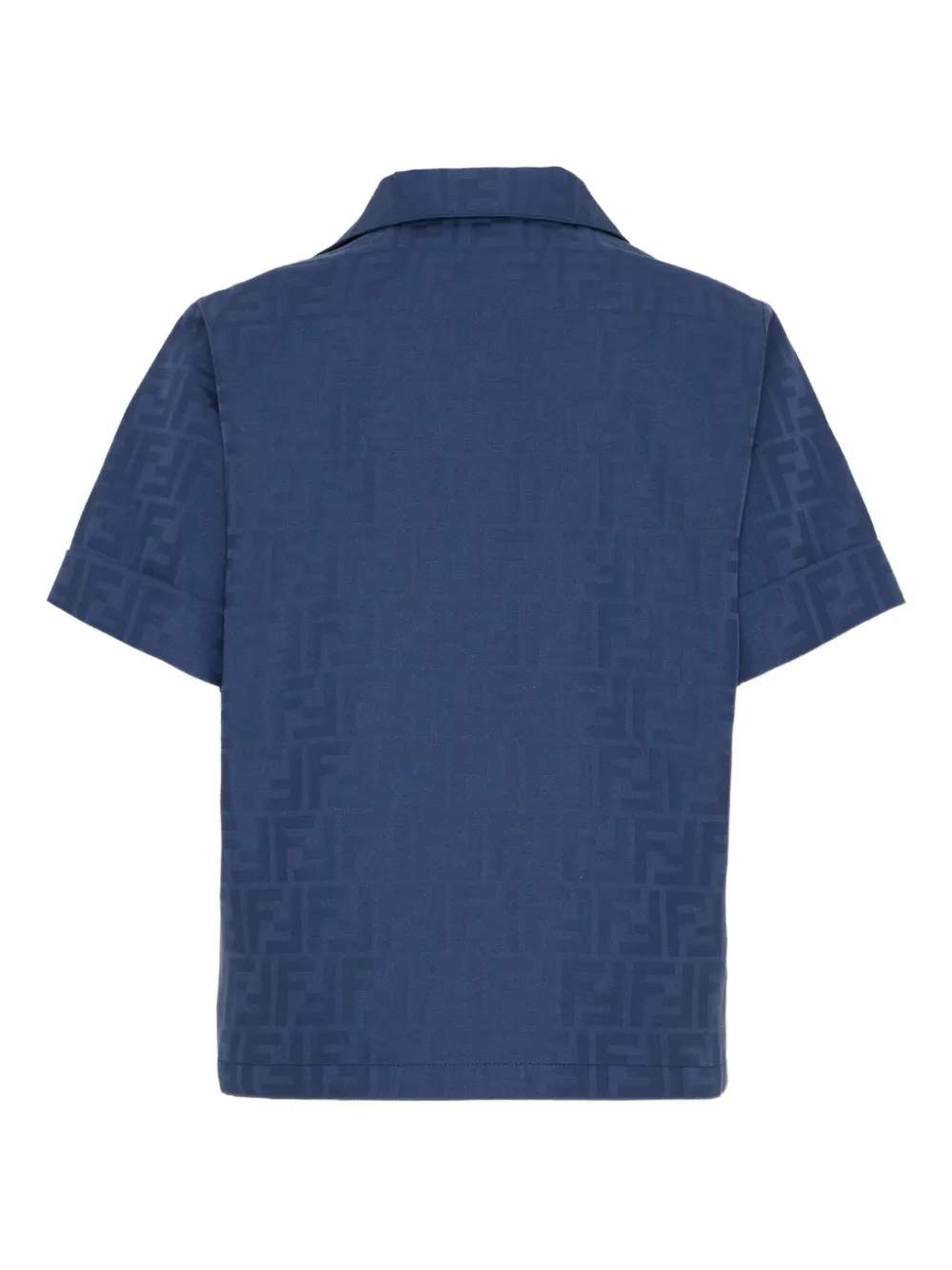 Fendi Kids Shirt met korte mouwen en logopatroon Blauw