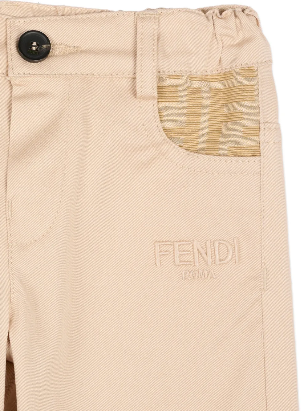  Fendi Kids Logo-detail Trousers - Neutrals 