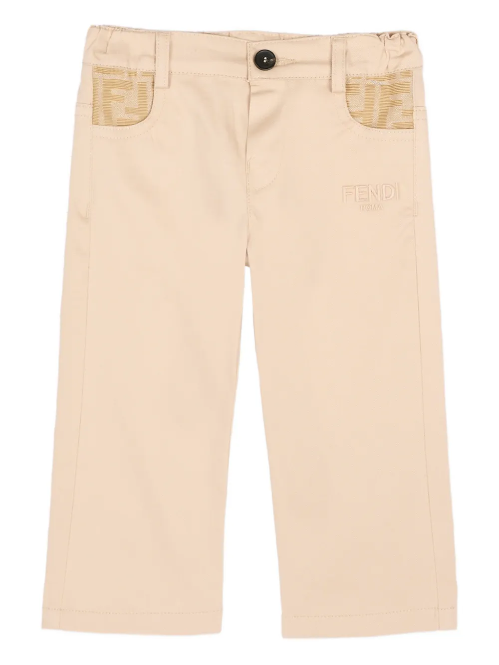 Fendi Kids logo-detail trousers - Toni neutri