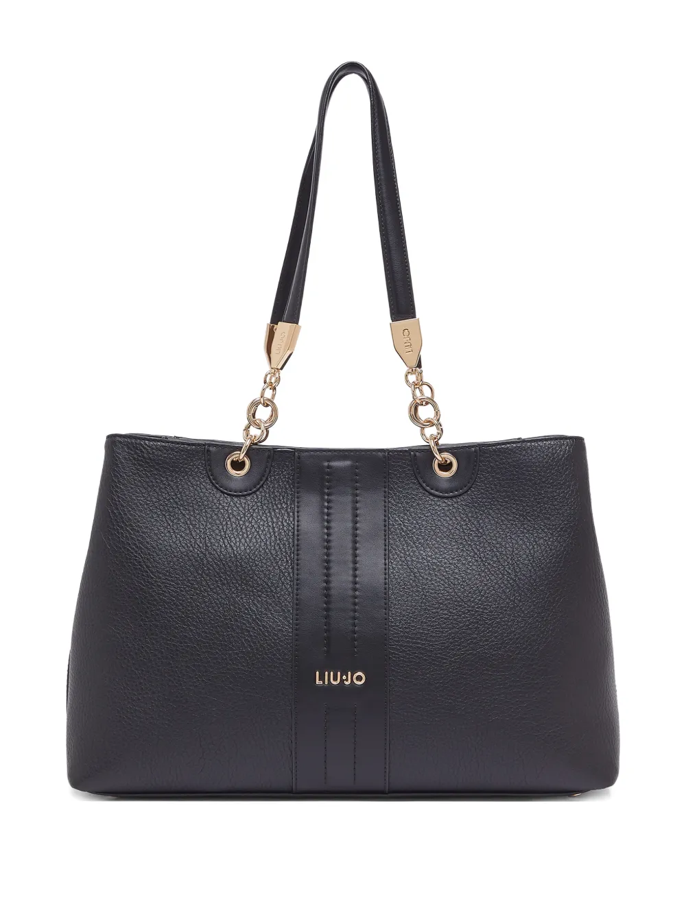 LIU JO medium logo-lettering shoulder bag - Nero
