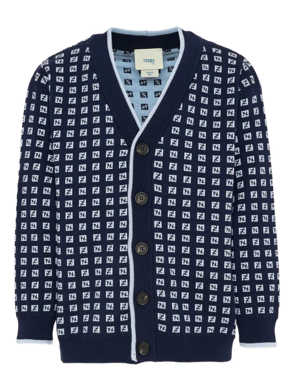 Fendi Kids FF-motif cardigan - Blau