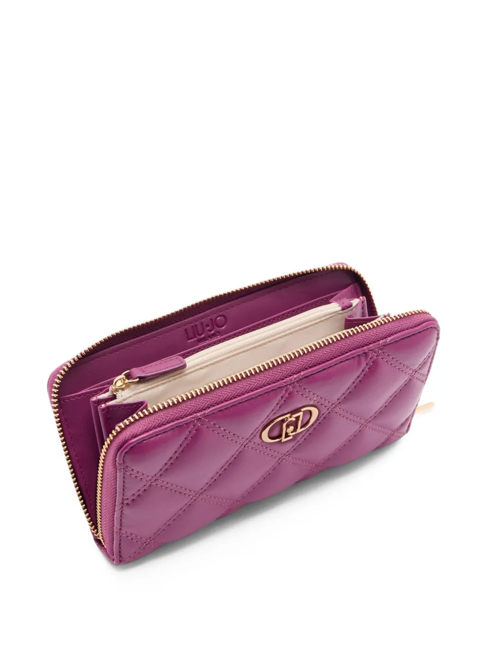  Liu Jo Monogram-plaque Quilted Wallet - Purple 