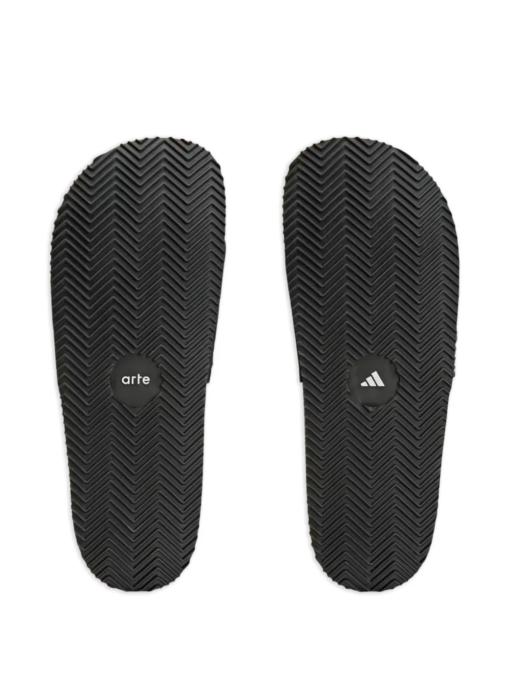 adidas x Arte gestreepte slippers Zwart