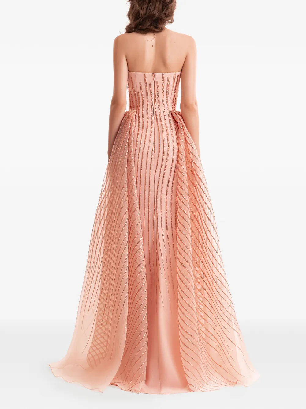 Gemy Maalouf Strapless verfraaide avondjurk Roze