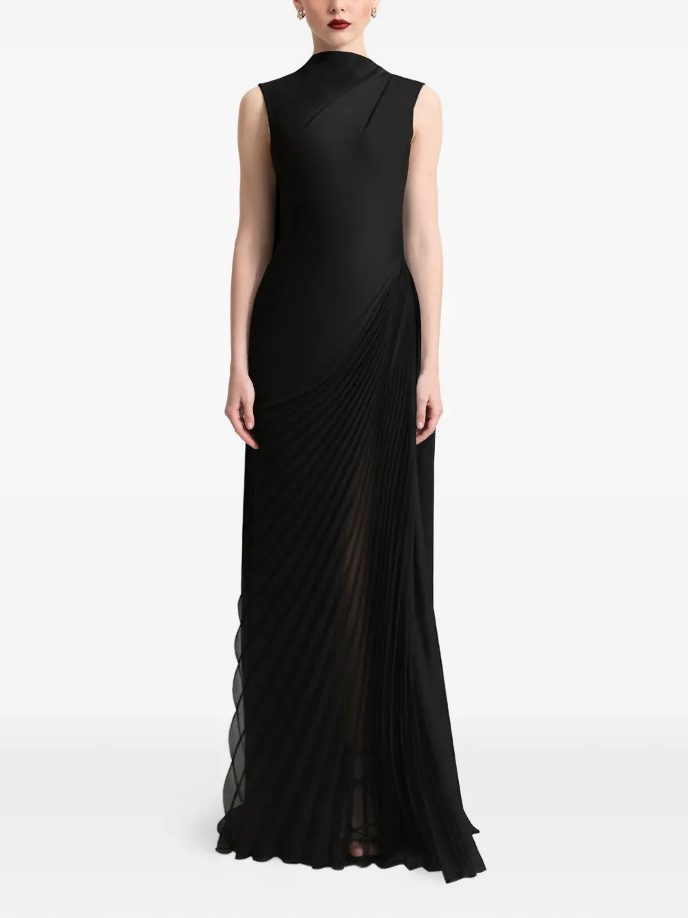 Gemy Maalouf Abito lungo asimmetrico drappeggiato - Nero