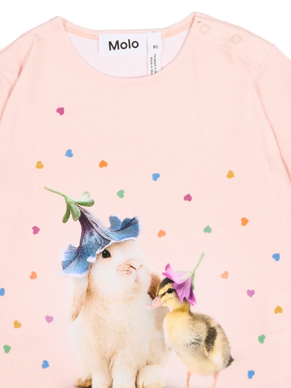  Molo Ruffled Graphic T-shirt - Pink 