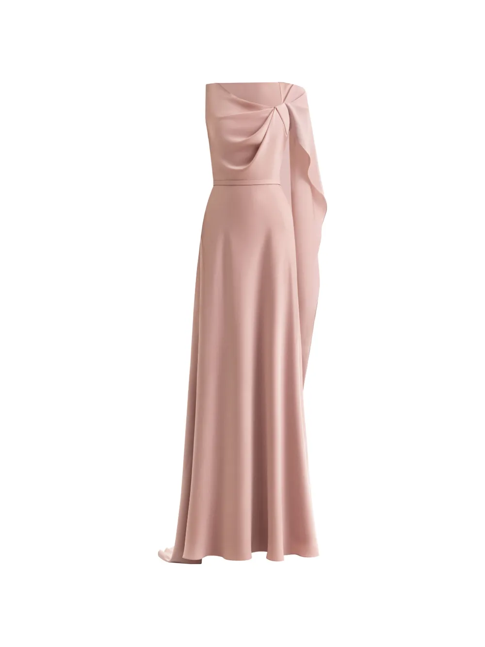 Gemy Maalouf asymmetrical cape satin dress - Rosa