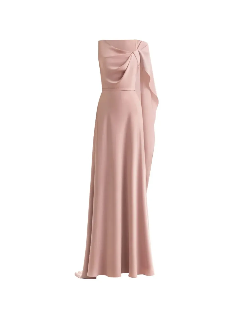 Gemy Maalouf asymmetrical cape satin dress - Rosa