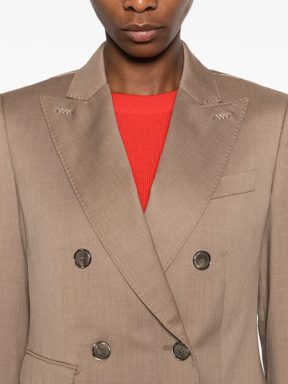 Max Mara Wollen blazer met dubbele rij knopen Bruin