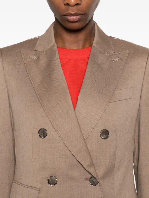 Max Mara ウールダブルジャケット | ブラウン | FARFETCH JP