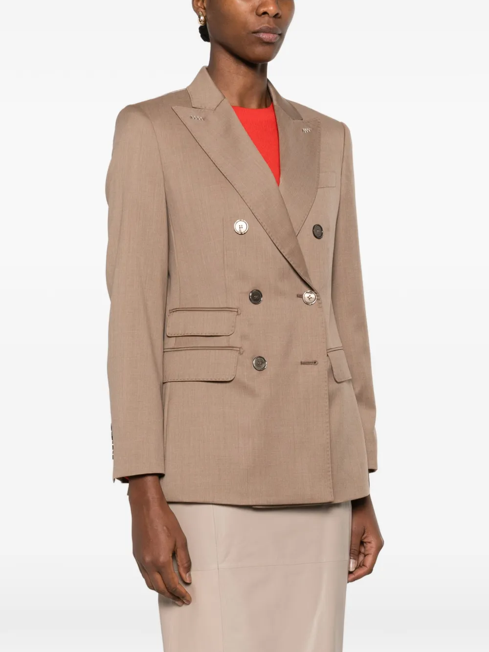 Max Mara Wollen blazer met dubbele rij knopen Bruin