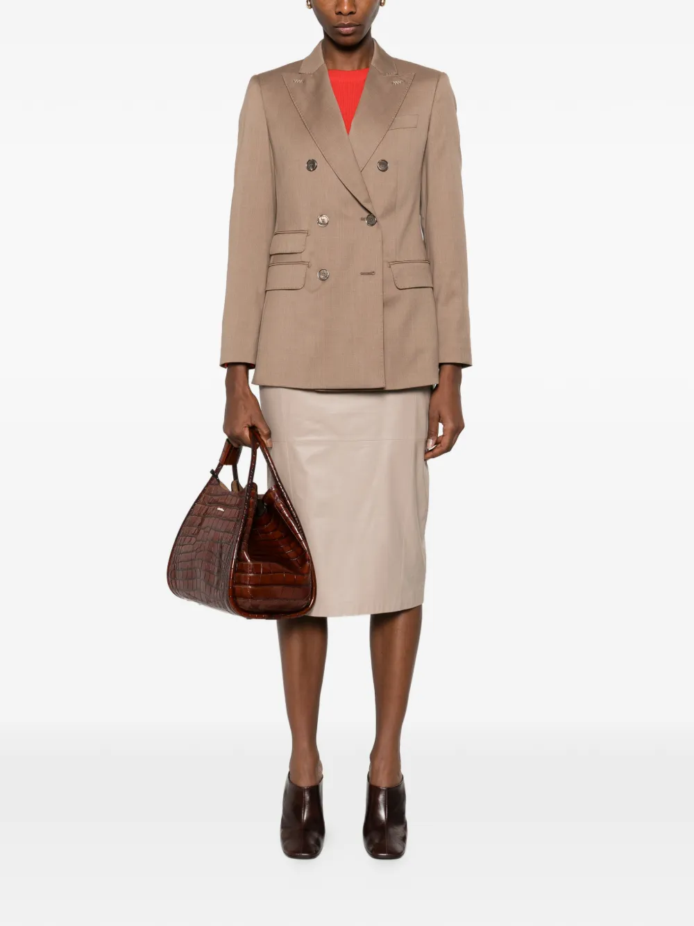 Max Mara Wollen blazer met dubbele rij knopen Bruin
