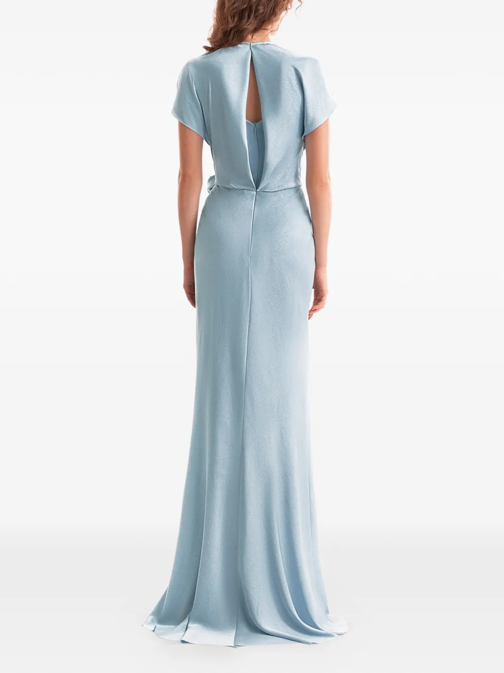 Gemy Maalouf Gedrapeerde maxi-jurk met V-hals Blauw