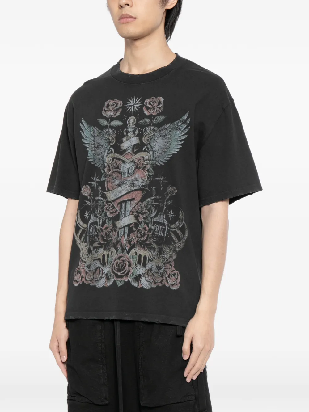  Warman Camiseta Con Estampado Gráfico - Gris 