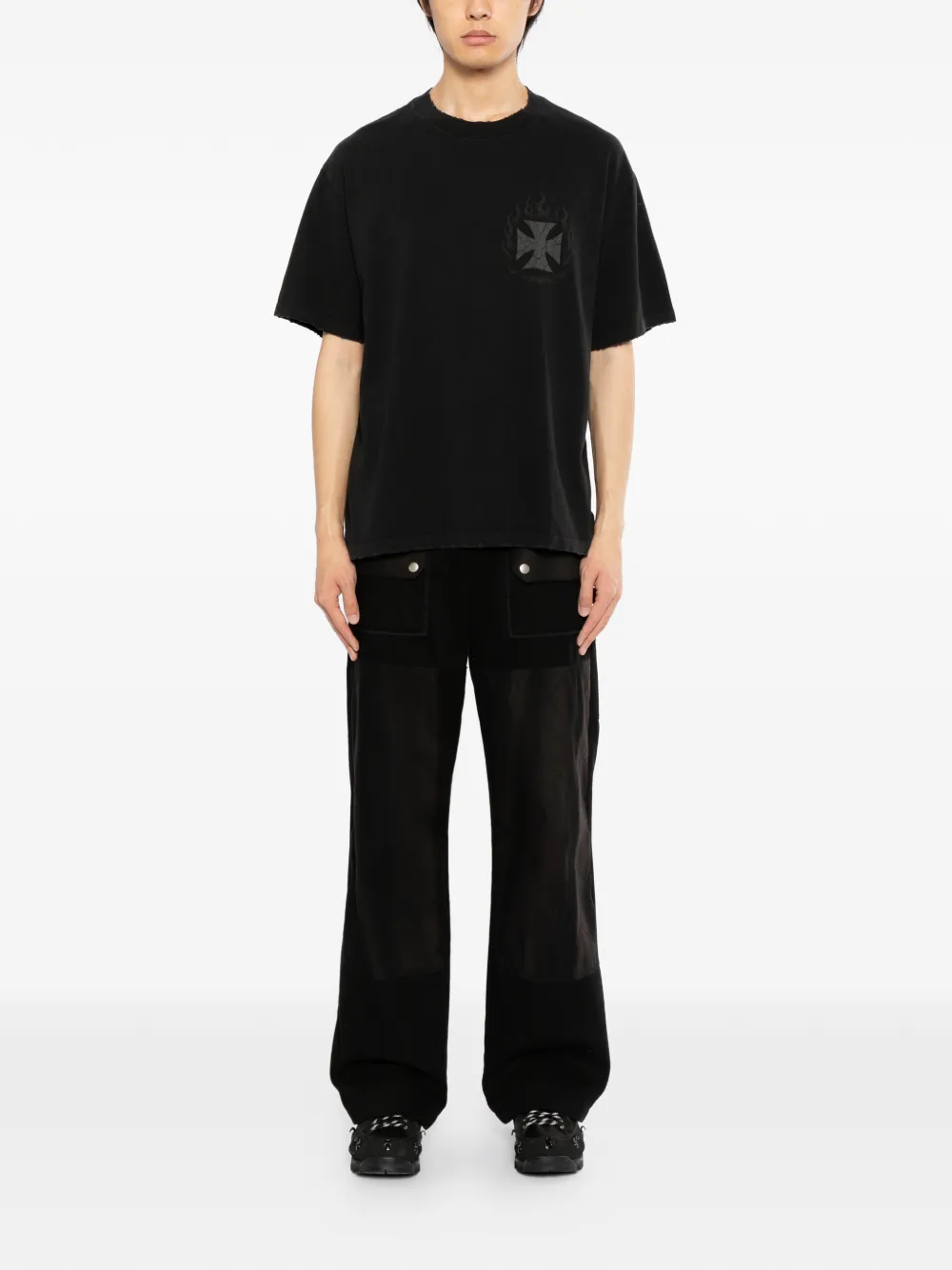 WARMAN logo printed T-shirt - Zwart